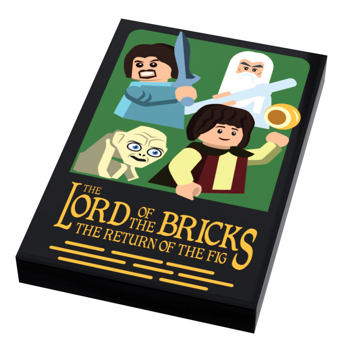 LOTR Lord of the Brick, Return of King Movie Cover (2x3 Tile) made using LEGO parts - B3 Customs - Premium  - Just $2! Shop now at Retro Gaming of Denver