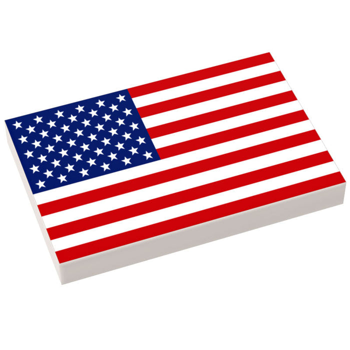 United States of America Flag (USA) (2x3 Tile) made using LEGO part - B3 Customs - Just $2! Shop now at Retro Gaming of Denver