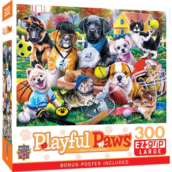Playful Paws - Play it Again Sports 300 Piece EZ Grip Jigsaw Puzzle - for just $14.99! 
