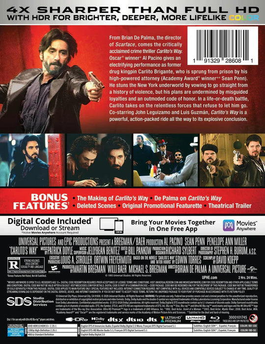 Carlito's Way - Limited Edition Steelbook (4K Ultra HD + Blu-ray + Digital) - for just $34.99! 