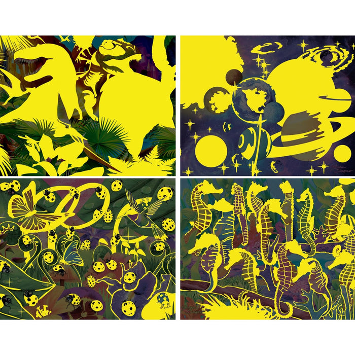 Glow in the Dark 100 Piece Jigsaw Puzzles - 4-Pack V2 - for just $14.99! 