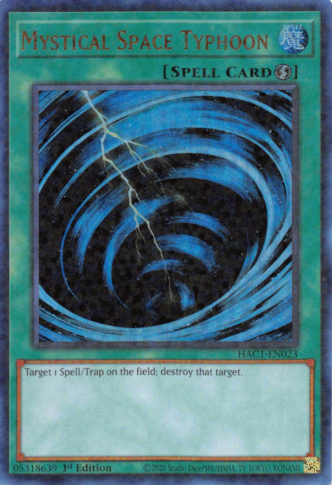 Mystical Space Typhoon (Duel Terminal) [HAC1-EN023] Parallel Rare - for just $0.25! 