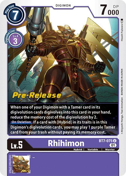 Rhihimon [BT7-075] [Next Adventure Pre-Release Cards] - Just $3.15! Shop now at Retro Gaming of Denver