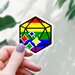 Rainbow Pride D20 Dice Sticker - 3" - for just $3.50! 