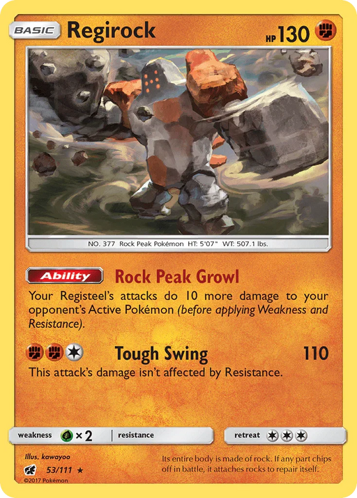 Regirock (53/111) [Sun & Moon: Crimson Invasion] - for just $0.15! 