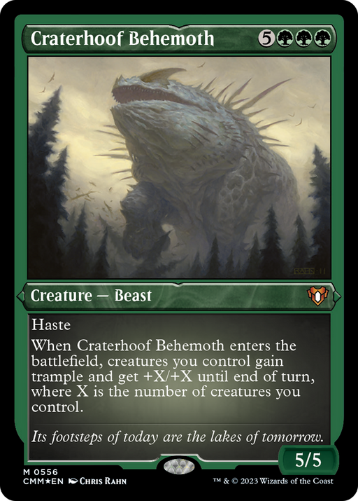 Craterhoof Behemoth (Foil Etched) [Commander Masters] - Just $29.35! Shop now at Retro Gaming of Denver