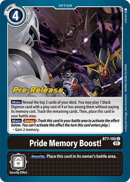 Pride Memory Boost! [BT7-105] [Next Adventure Pre-Release Cards] - Just $0.65! Shop now at Retro Gaming of Denver