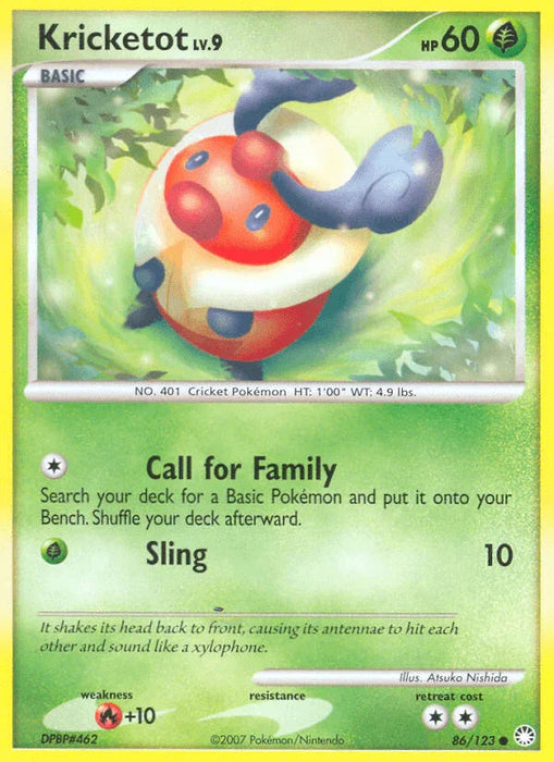 Kricketot (86/123) [Diamond & Pearl: Mysterious Treasures] - for just $0.15! 