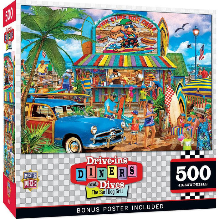 Drive-Ins, Diners & Dives - The Surf Dog Grill 500 Piece Jigsaw Puzzle - for just $14.99! 