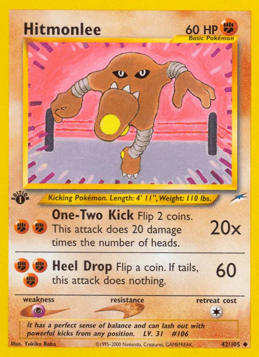 Hitmonlee (42/105) [Neo Destiny 1st Edition] - for just $2.85! 