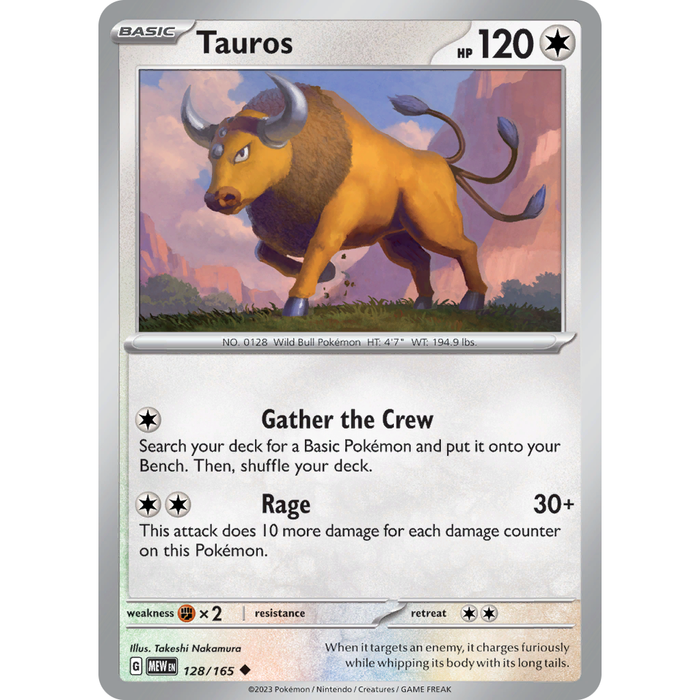 Tauros (128/165) [Scarlet & Violet: 151] - Just $0.05! Shop now at Retro Gaming of Denver