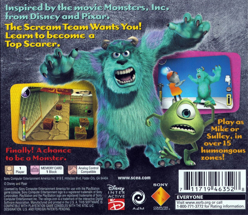 Disney Pixar Monsters Inc: Scream Team – PlayStation 1 (PS1) - for just $8.99! 