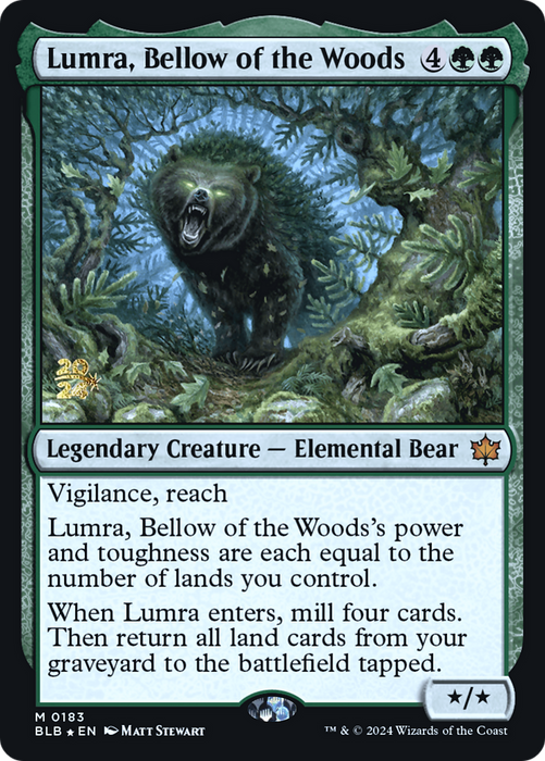 Lumra, Bellow of the Woods (PRE-183) - Bloomburrow Promos Foil - for just $15.60! 