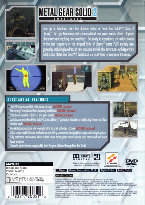 Metal Gear Solid 2 Substance – PlayStation 2 (PS2) - for just $0! 