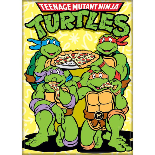 Teenage Mutant Ninja Turtles: Team Eating Pizza with Logo Magnet - for just $4.49! 