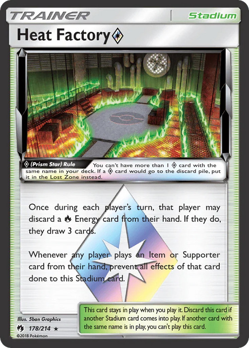 Heat Factory (178/214) (Prism Star) [Sun & Moon: Lost Thunder] - for just $0.45! 