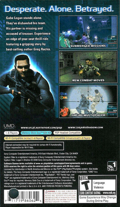 Syphon Filter: Logan's Shadow – PlayStation Portable (PSP) - for just $0! 