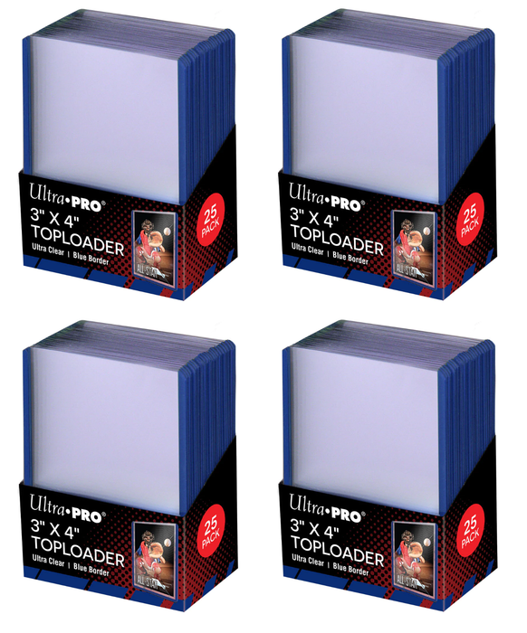 Ultra PRO: Toploader - 3" x 4" (25ct - Blue Border) (4-Pack) - for just $0! 