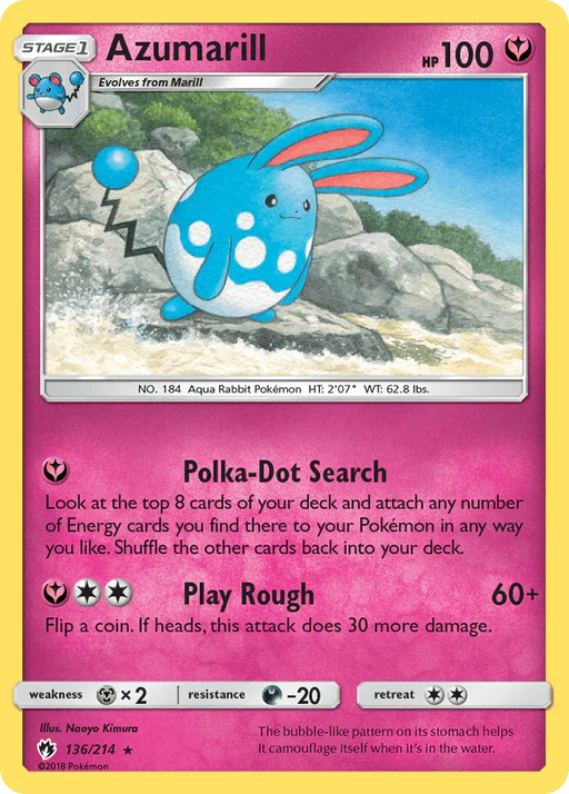 Azumarill (136/214) [Sun & Moon: Lost Thunder] - for just $0.40! 