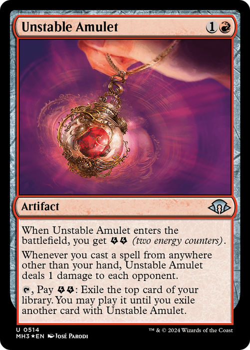 Unstable Amulet (Ripple Foil) (MH3-514) - Modern Horizons 3 Foil - for just $0.18! 