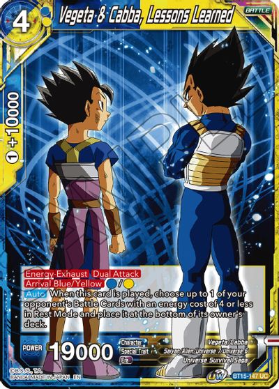 Vegeta & Cabba, Lessons Learned (BT15-147) [Saiyan Showdown] - for just $0.10! 
