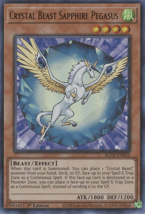 Crystal Beast Sapphire Pegasus [BLCR-EN053] Ultra Rare - for just $0.15! 