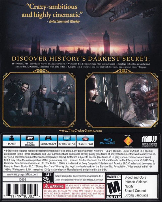 The Order: 1886 – PlayStation 4 (PS4) - for just $13.99! 