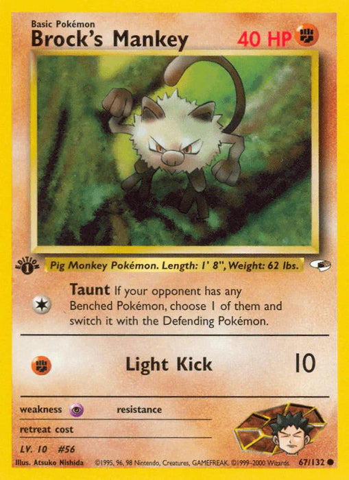 Brock's Mankey (67/132) [Gym Heroes 1st Edition] - for just $0.40! 