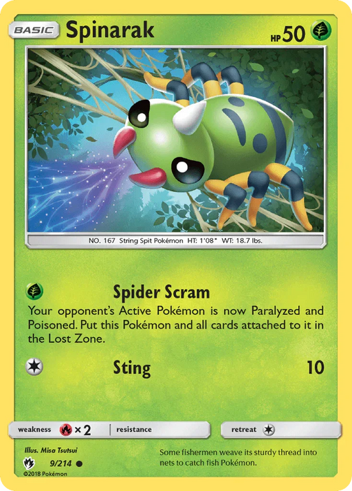 Spinarak (9/214) [Sun & Moon: Lost Thunder] - for just $0.10! 