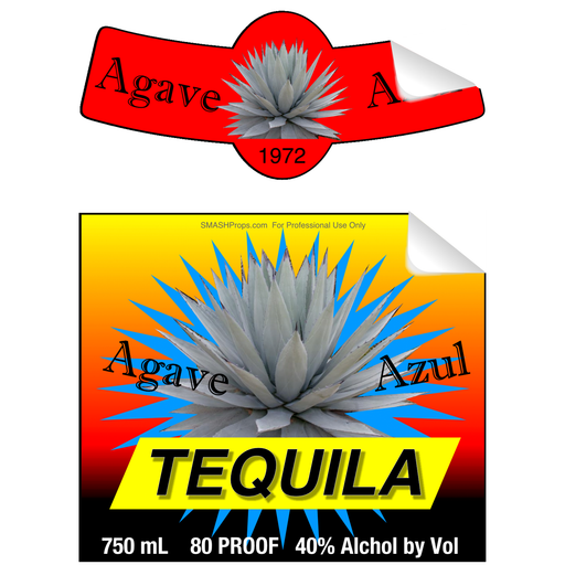 Agave Azul Tequila Single Self Adhesive Label - License and Royalty Free for Film Use - for just $3! 