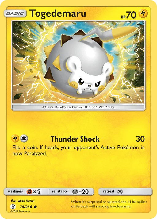 Togedemaru (74/236) [Sun & Moon: Cosmic Eclipse] - for just $0.10! 