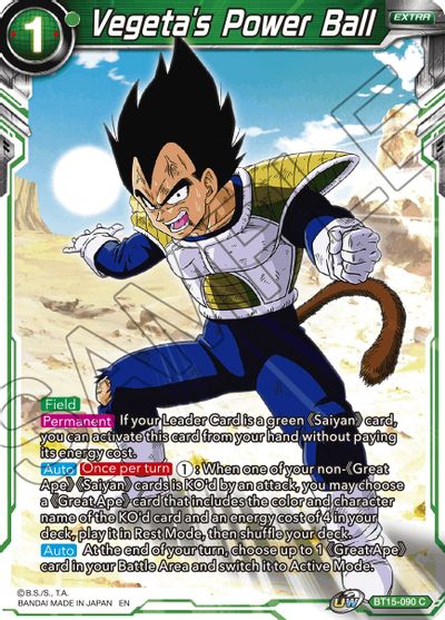 Vegeta's Power Ball (BT15-090) [Saiyan Showdown] - for just $0.10! 