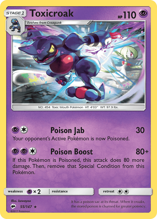 Toxicroak (55/147) [Sun & Moon: Burning Shadows] - for just $0.10! 