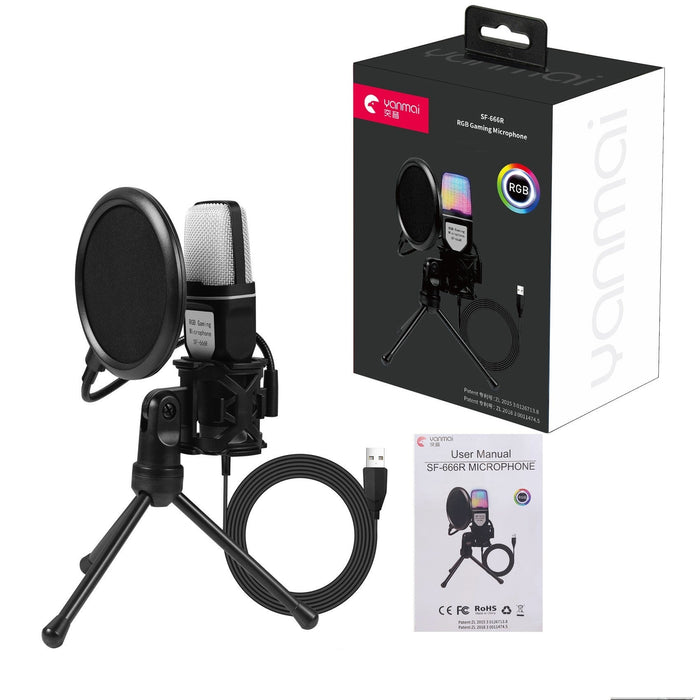 Clear Full RGB Capacitor Esports Gaming Desktop Microphone Computer Microphone - for just $58.58! 