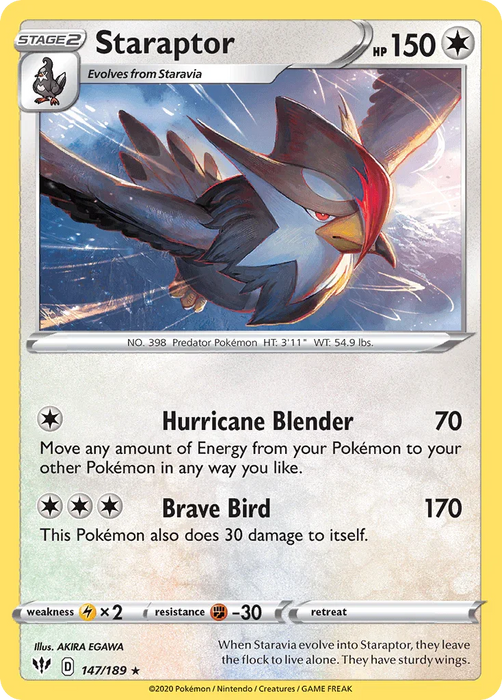 Staraptor (147/189) [Sword & Shield: Darkness Ablaze] - for just $0.10! 