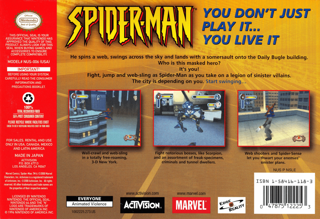 Spider-Man – Nintendo 64 (N64) - for just $34.99! 