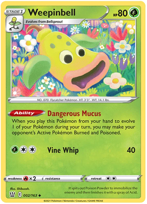 Weepinbell (002/163) [Sword & Shield: Battle Styles] - for just $0.10! 