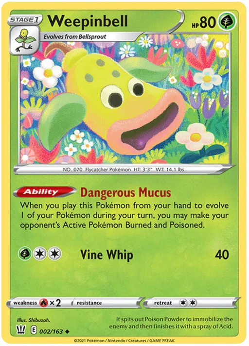Weepinbell (002/163) [Sword & Shield: Battle Styles] - for just $0.10! 