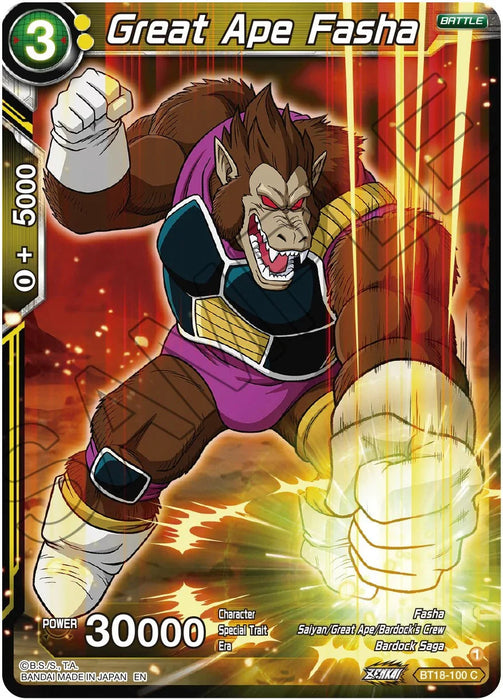 Great Ape Fasha (BT18-100) [Dawn of the Z-Legends] - for just $0.10! 