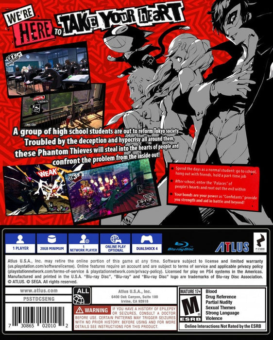 Persona 5 [Steelbook Edition] – PlayStation 4 (PS4) - for just $16.99! 