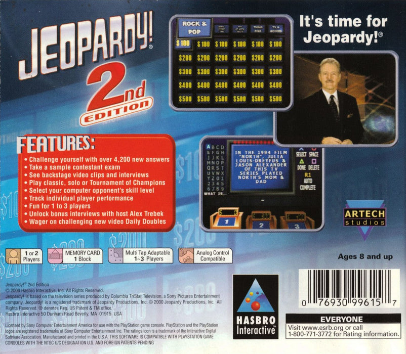 Jeopardy 2nd Edition – PlayStation 1 (PS1) - for just $6.99! 