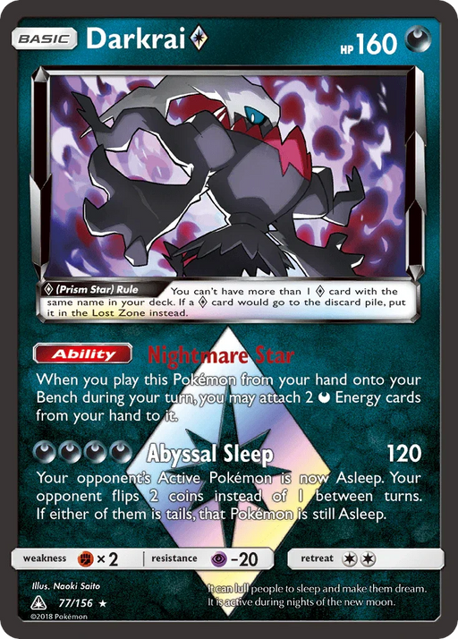 Darkrai (77/156) (Prism Star) [Sun & Moon: Ultra Prism] - for just $8! 