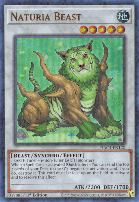 Naturia Beast (Duel Terminal) [HAC1-EN120] Parallel Rare - for just $0.20! 