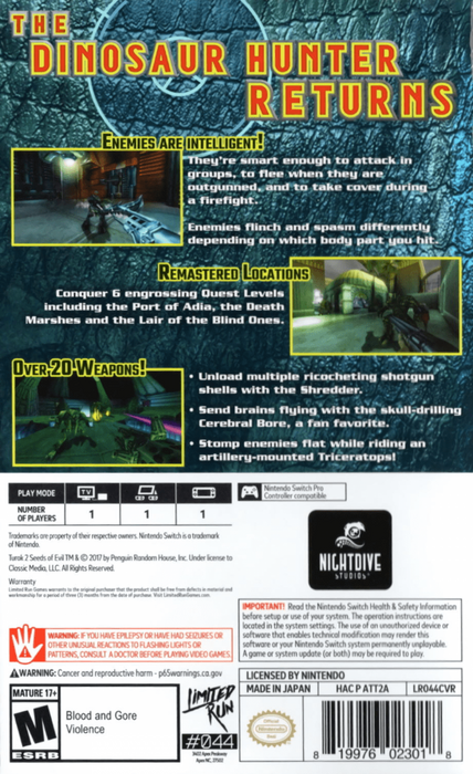 Turok 2: Seeds of Evil – Nintendo Switch (NS) - for just $59.99! 