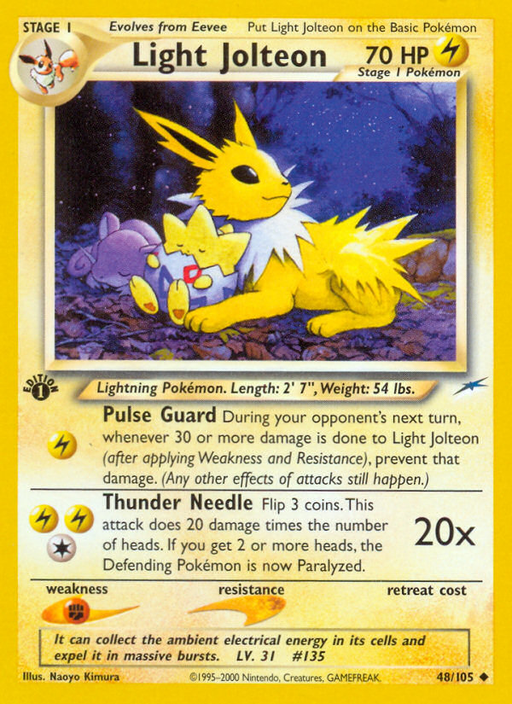 Light Jolteon (48/105) [Neo Destiny 1st Edition] - Just $20.40! Shop now at Retro Gaming of Denver