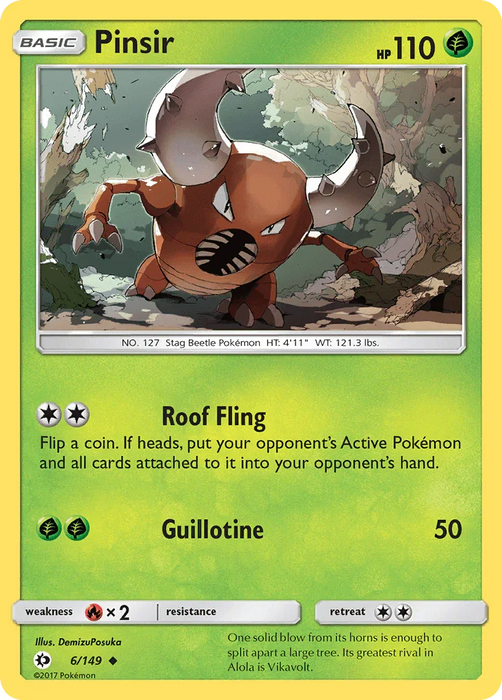 Pinsir (6/149) [Sun & Moon: Base Set] - for just $0.10! 
