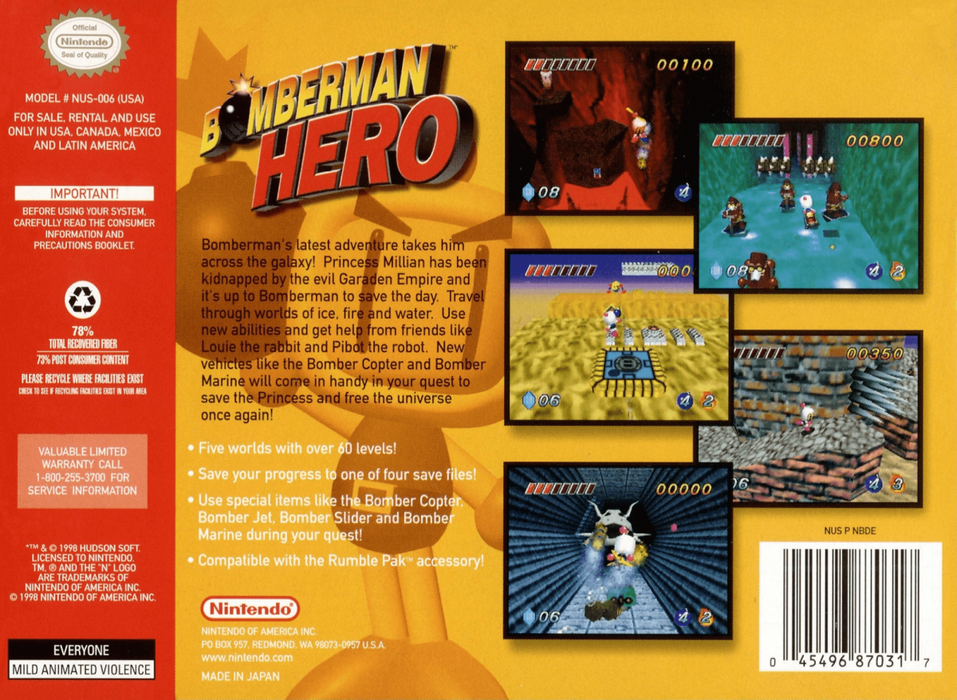 Bomberman Hero – Nintendo 64 (N64) - for just $24.99! 