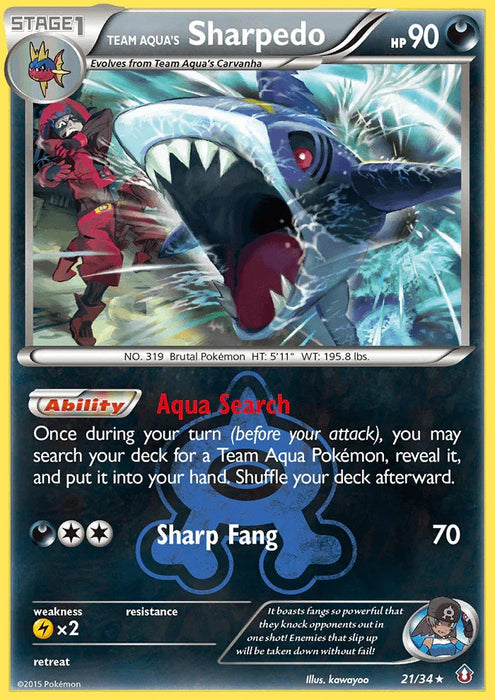 Team Aqua's Sharpedo (21/34) [XY: Double Crisis] - for just $2.20! 