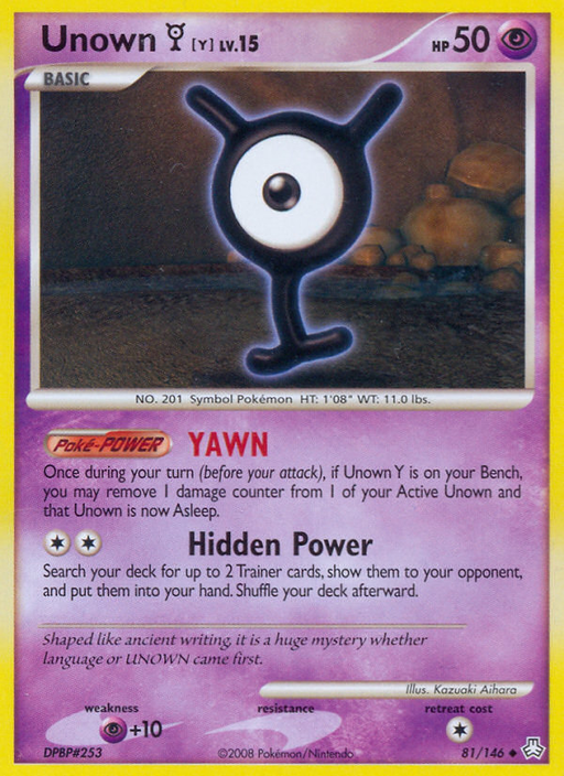 Unown Y (81/146) [Diamond & Pearl: Legends Awakened] - Just $0.20! Shop now at Retro Gaming of Denver