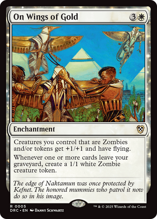On Wings of Gold (DRC-005) - Commander: Aetherdrift: (enchantment) - for just $0.34! 